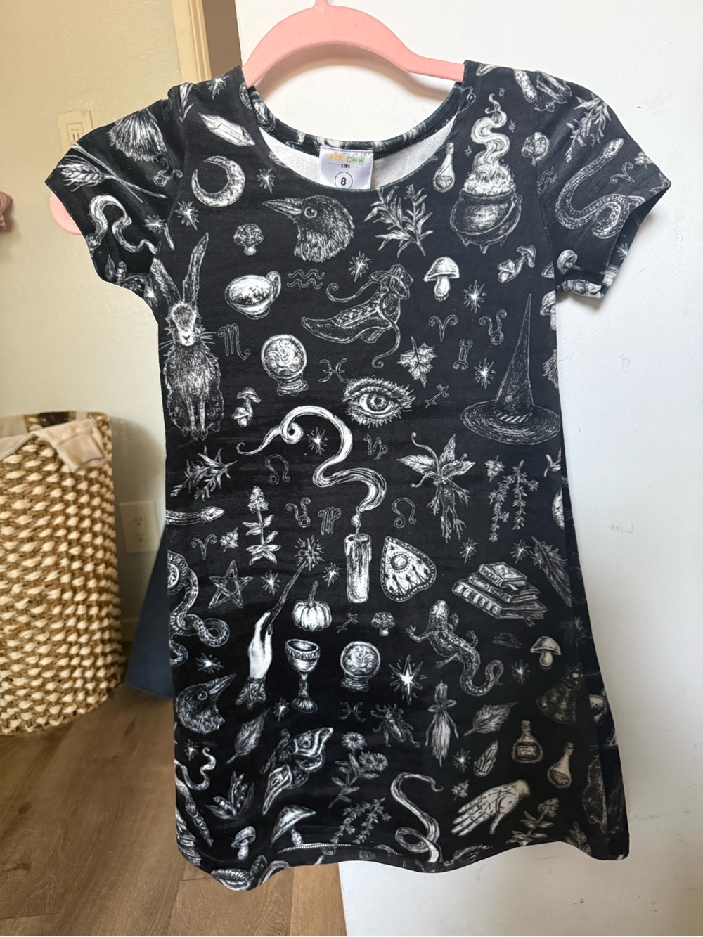 Girls (8) Black/ White Mystical Print Boutique Dress